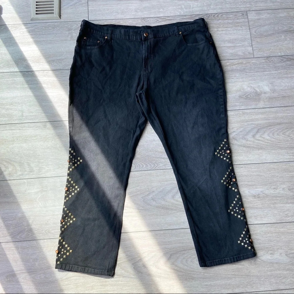 DG2 BY DIANE GILMAN Studded Embellished Stretchy  Skinny Jeans